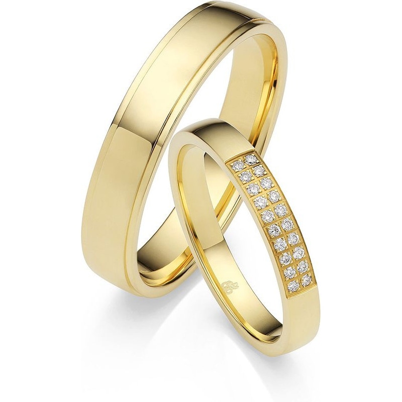 rauschmayer 03020-30-45 14k gouden trouwringen met 0,10 ct diamant
