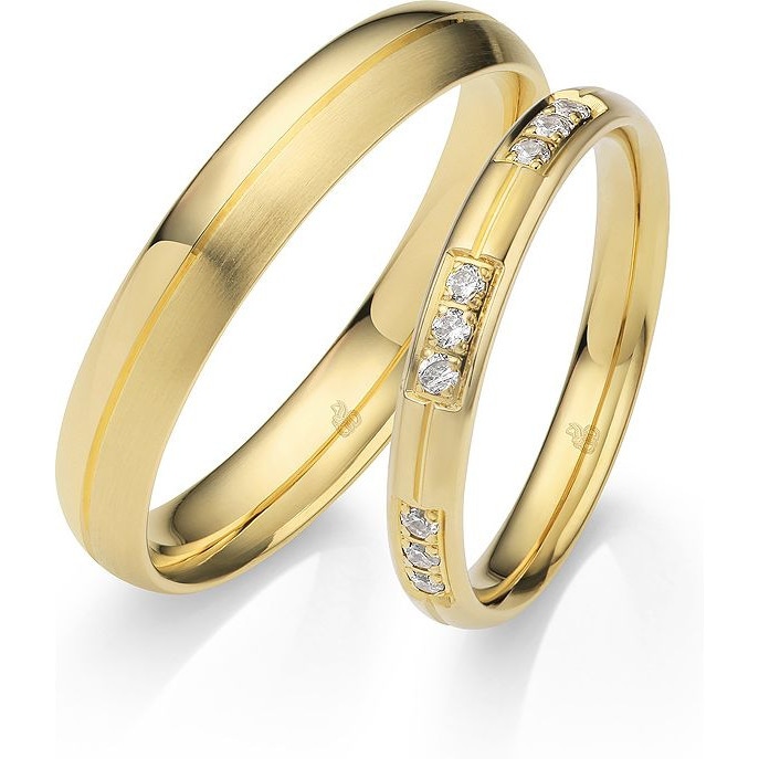 rauschmayer 03021-30-40 14k gouden trouwringen met 0,135 ct diamant