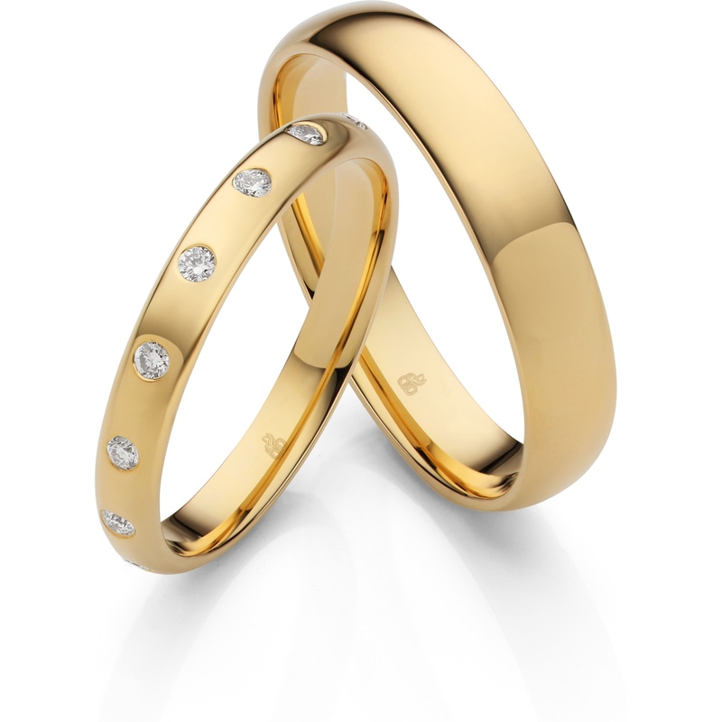 rauschmayer 03038-30-45 14k gouden trouwringen met 0,225 ct diamant