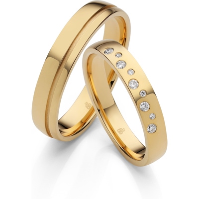 rauschmayer 03040-35-45 14k gouden trouwringen met 0,095 ct diamant