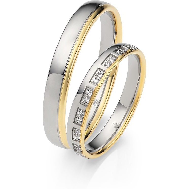 rauschmayer 50003-35 14k gouden trouwringen met 0,10 ct diamant