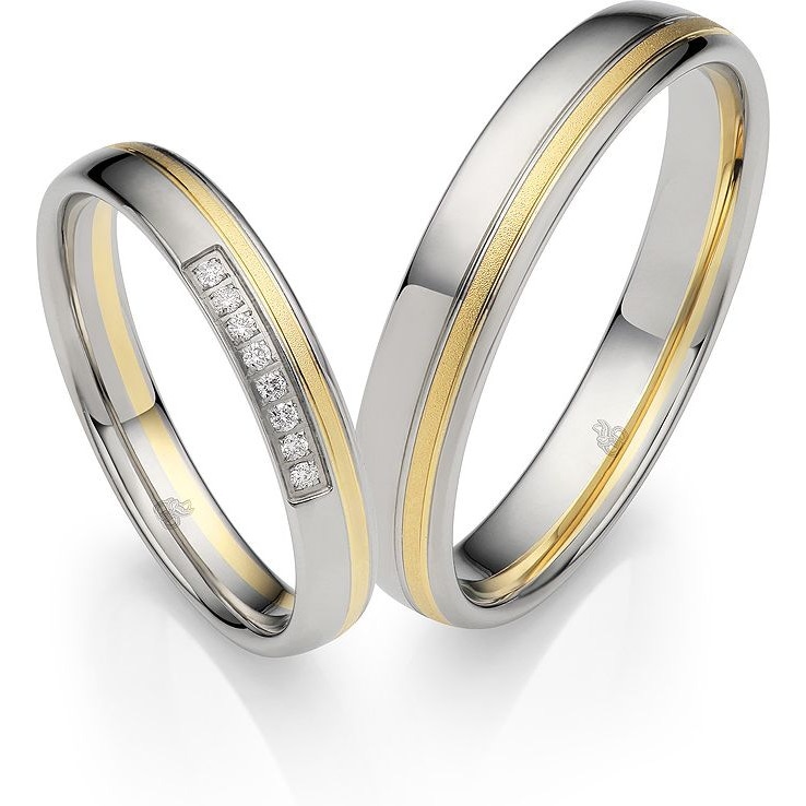 rauschmayer 50006-35-40 14k gouden trouwringen met 0,04 ct diamant