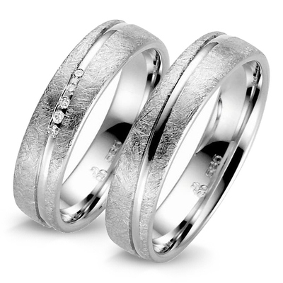 Rauschmayer RM-29 Platina trouwringen met 0,025 ct diamant