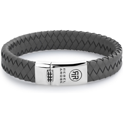 Rebel & Rose RR-L0129-S Braided Flat 925 Grey armband