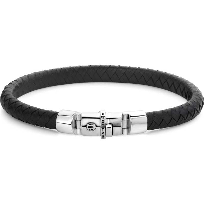 Rebel & Rose RR-L0133-S Half Round Braided Black armband