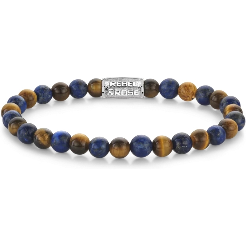 Rebel & Rose RR-60133-S Mix Tiger Lapis armband 6 mm