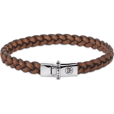 Rebel & Rose RR-L0171-S Small Braided Raw cognac leren armband