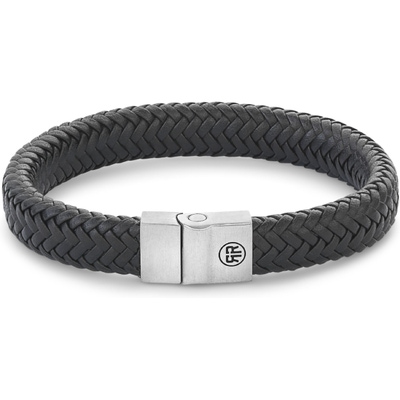 Rebel & Rose RR-M0019-S Full Metal Herringbone Black Matt armband