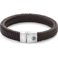 Rebel & Rose RR-M0022-S Full Metal Herringbone Brown Matt armband