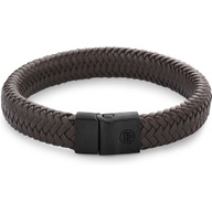Rebel & Rose RR-M0023-B Full Metal Herringbone Brown Black armband