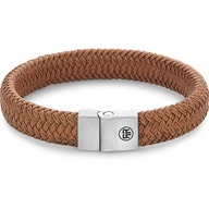 Rebel & Rose RR-M0024-S Full Metal Herringbone Cognac Matt armband