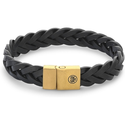 Rebel & Rose RR-M0027-G Full Metal Braided Black Gold armband