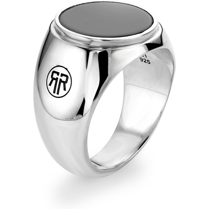 Rebel & Rose RR-RG028-S Round Onyx Lowneck ring 17 mm