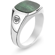 Rebel & Rose RR-RG040-S Square Green Jade ring 13 mm
