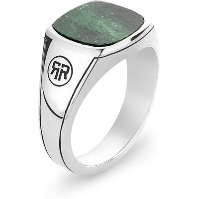 Rebel & Rose RR-RG040-S Square Green Jade ring 13 mm