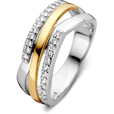 RF627128 14k gouden en zilveren ring met zirkonia 8,1 mm