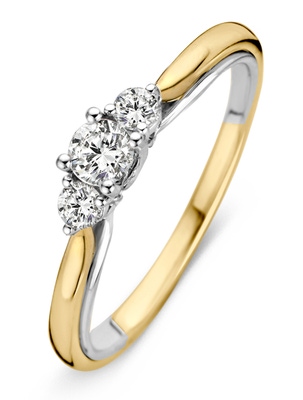 Excellent Jewelry RG416899 14 karaat bicolor gouden ring met 0,31 ct diamant