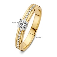 Excellent Jewelry RG417019 14 karaat gouden ring met 0,30 ct diamant afmetingen