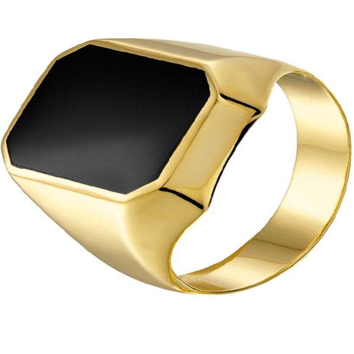 Treasure Collection TC-881595 14 karaat gouden zegelring met onyx 15 mm