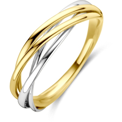 ring 14K bicolor goud geelwit