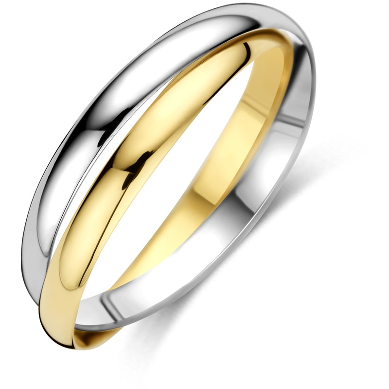 ring 14K bicolor goud geelwit