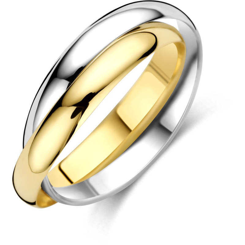 ring 14K bicolor goud geelwit