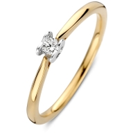 RG418242 14k bicolor gouden solitair ring met hart 007 ct diamant