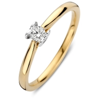 RG418243 14k bicolor gouden solitair ring met hart 012 ct diamant