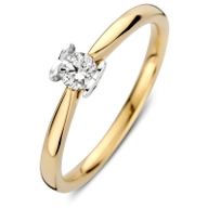RG418244 14k bicolor gouden solitair ring met hart 019 ct diamant