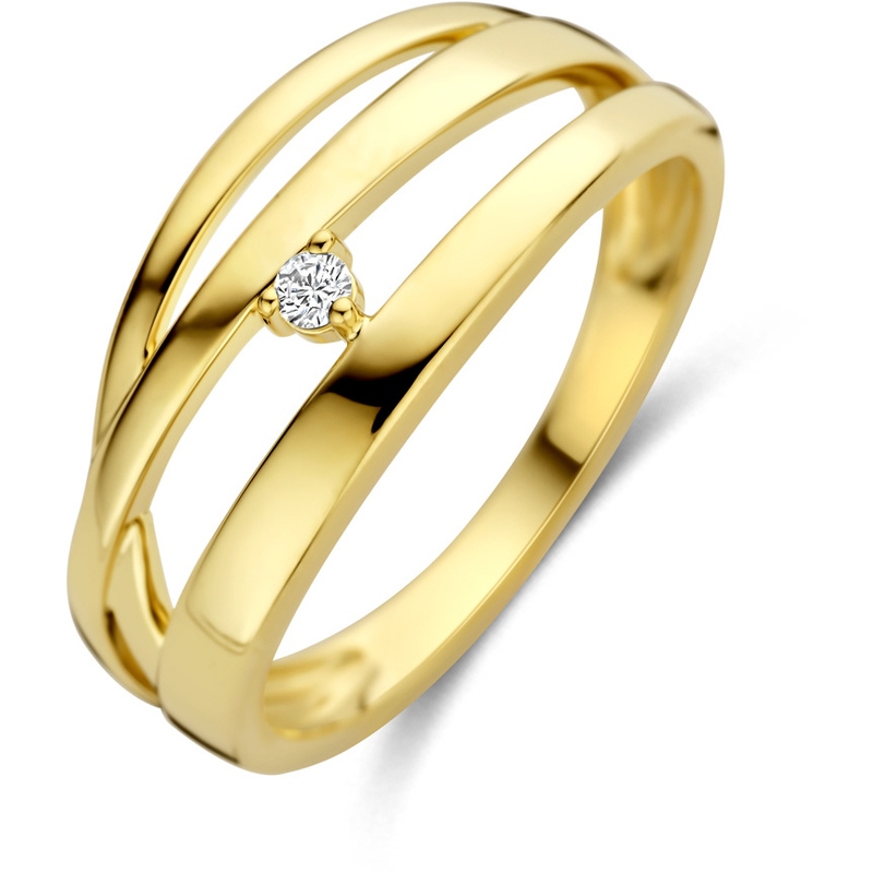 ring diamant 003ct h si 14K geelgoud