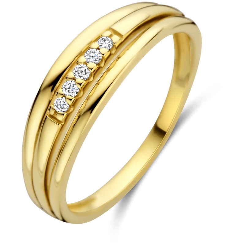 ring diamant 005ct h si 14K geelgoud