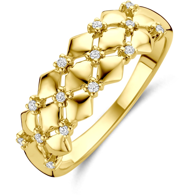 ring diamant 008ct h si 14K geelgoud