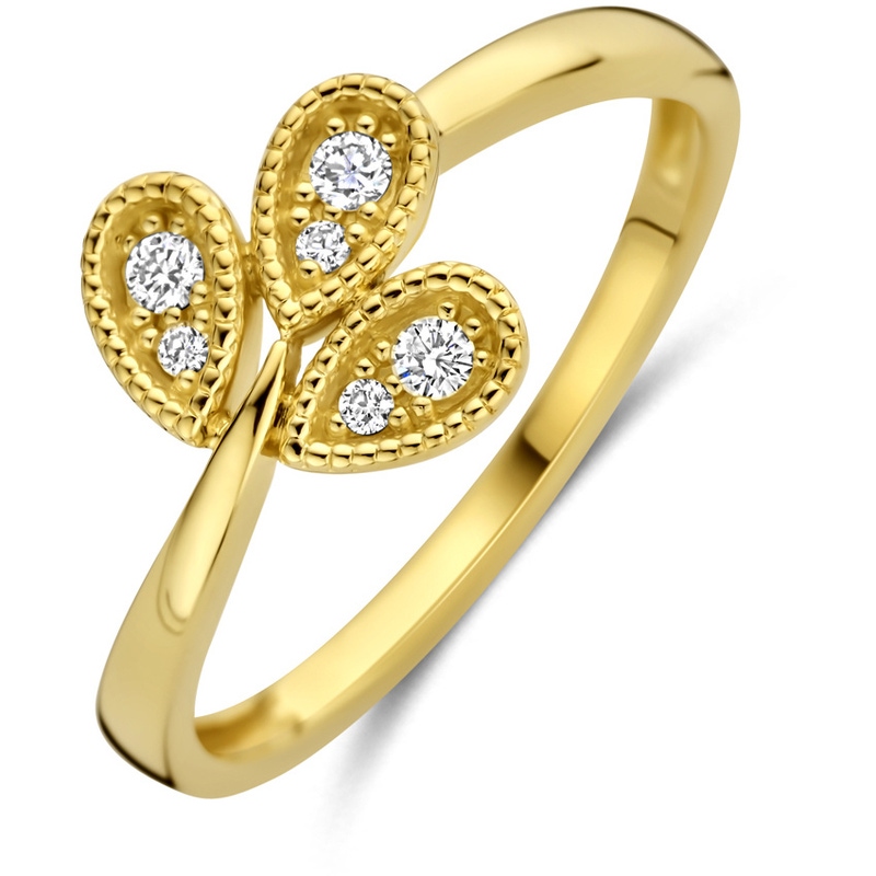 ring diamant 009ct h si 14K geelgoud