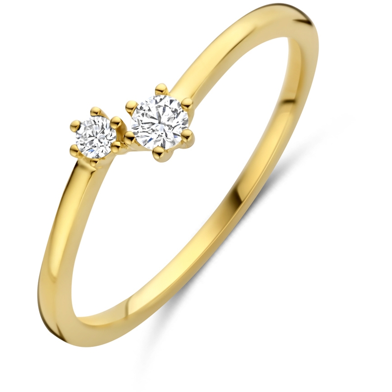 ring diamant 011ct h si 14K geelgoud