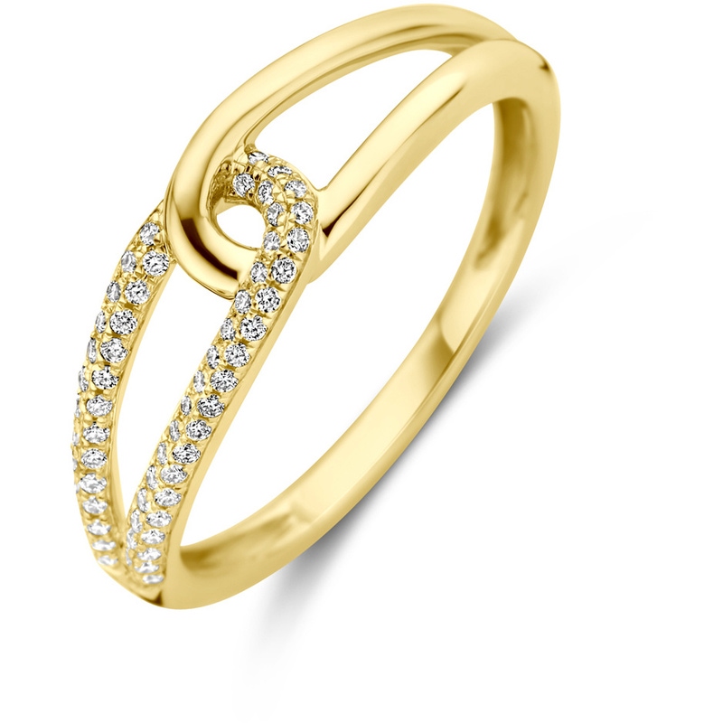 ring diamant 014ct h si 14K geelgoud