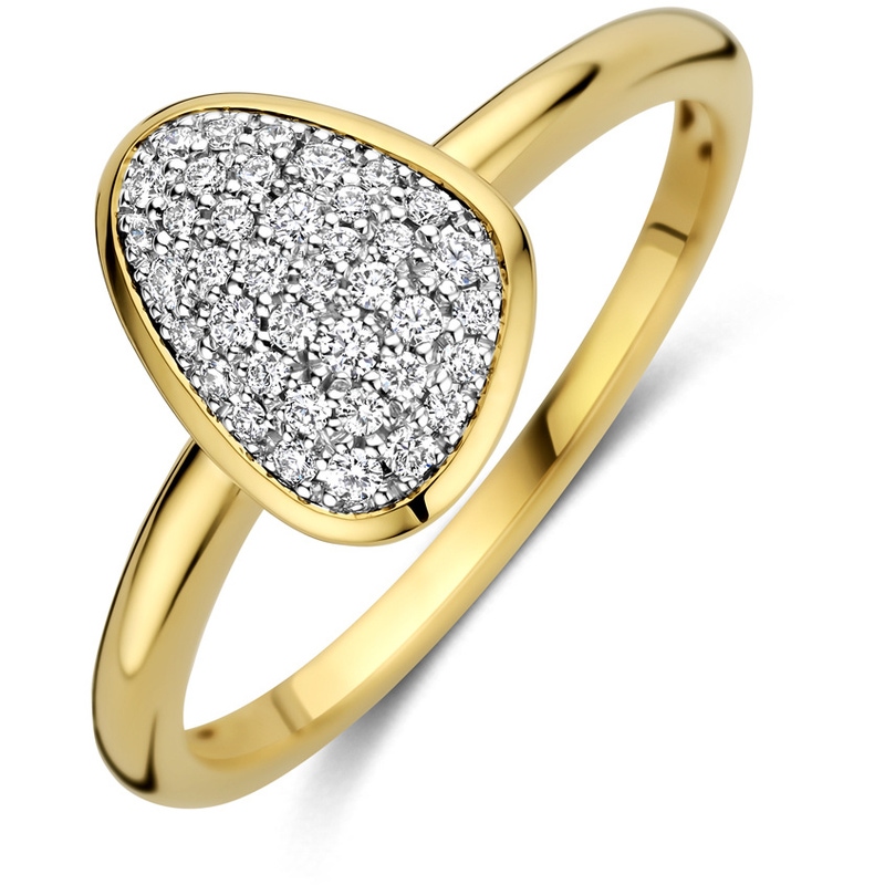 ring diamant 016ct h si 14K bicolor goud geelwit