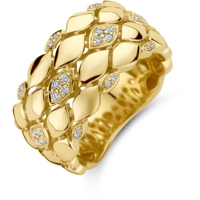 ring diamant 017ct h si 14K geelgoud