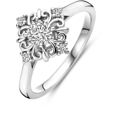 ring filigrain zirkonia zilver gerhodineerd