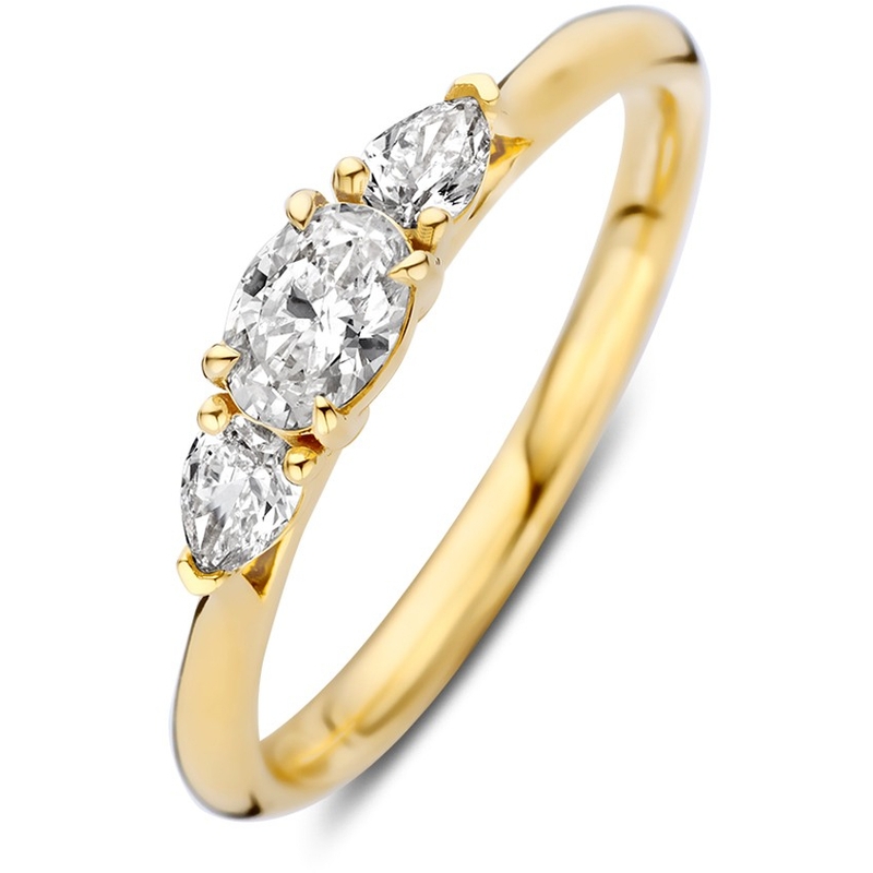 Ring geel diamant 050 crt 
