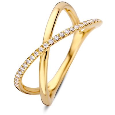 RG118108 14k gouden crossover ring met 012 ct diamant