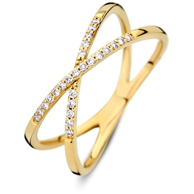 RX117809 14k gouden crossover ring met 012 ct diamant