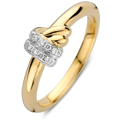 RX118240 14k gouden ring knoop met 014 ct diamant