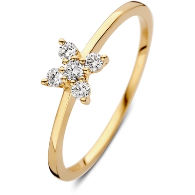 RP117954 14k gouden ring met 017 ct diamant bloemvorm