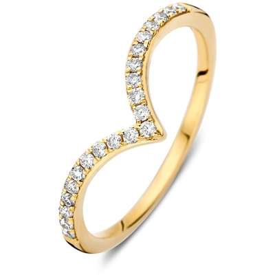 RX118153 14k gouden v-rijring met 019 ct diamant