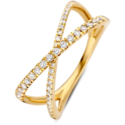 RG118109 14k gouden crossover ring met 030 ct diamant