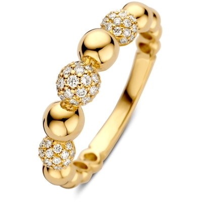 RP118062 14k gouden ring met bolletjes 042 ct diamant 5 mm