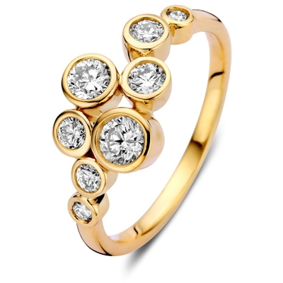 RG117966 14k gouden ring bubbles met 081 ct diamant