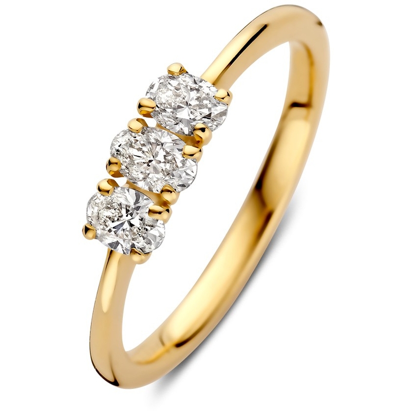 Ring geelgoud diamant 054 crt 