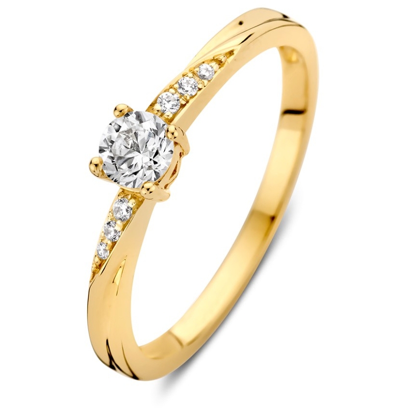 Ring geelgoud zirkonia 