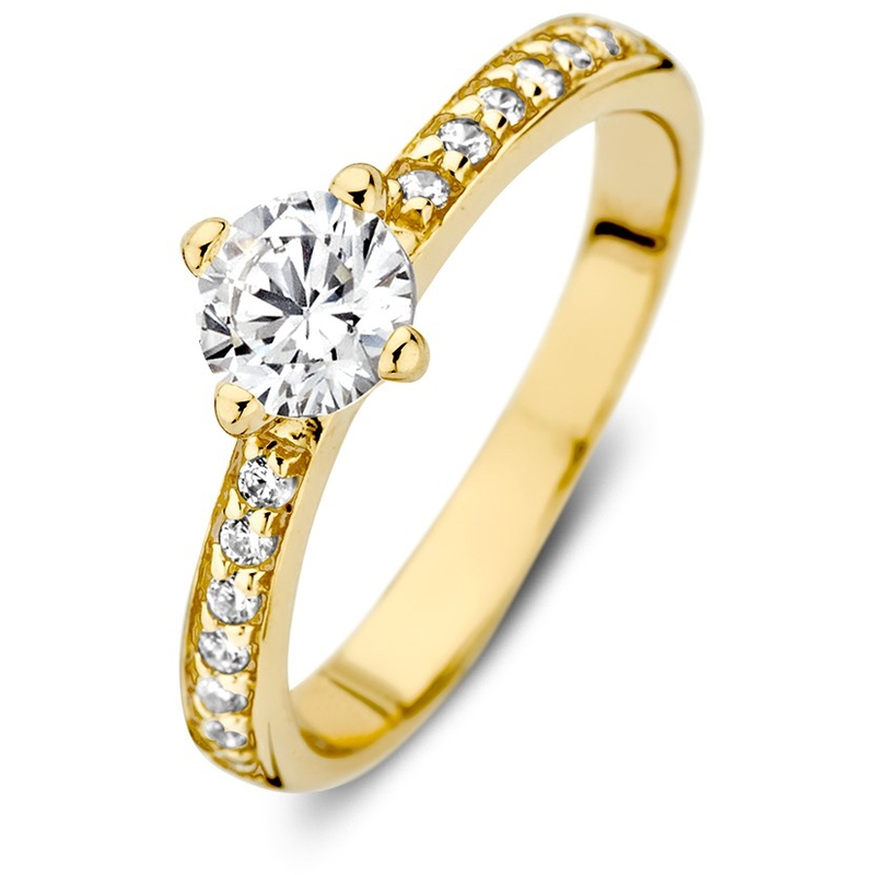 Ring geelgoud zirkonia 